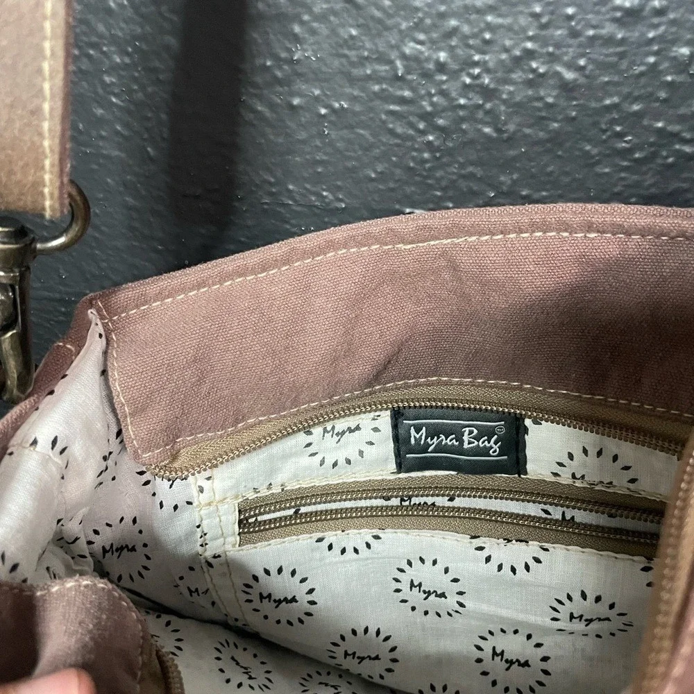 Myra Bag Southwestern Boho Canvas‎ Leather Fringe Crossbody Bag